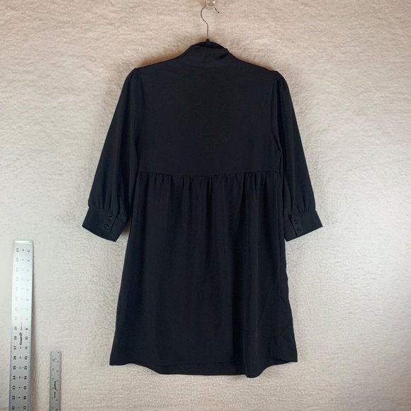 Pins and Needles Women's‎ Black Babydoll Tie Neck Tunic Top Dress Size L 8466 - Picture 6 of 8